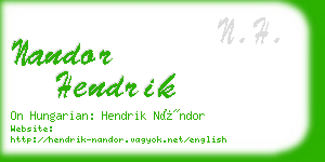 nandor hendrik business card
